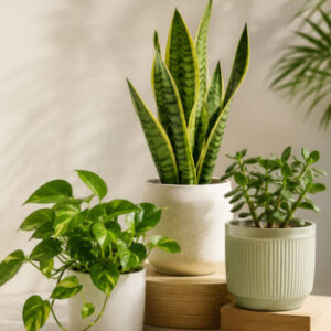 Beginner Friendly Plant Combo (Snake Plant + Money Plant + Jade Plant)