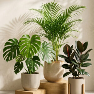 Luxury Plant Combo (Monstera + Rubber Plant + Areca Palm)